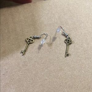 Vintage Key Gold Earrings